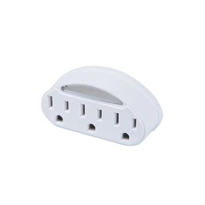 American 3 outlet current tap with sensor light MD-304