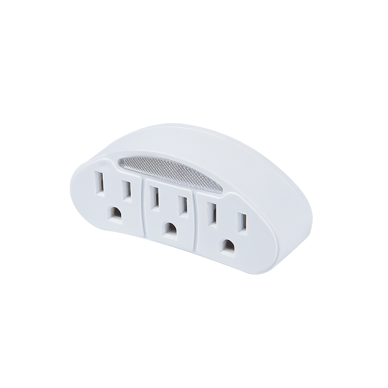 American 3 outlet current tap with sensor light MD-304N