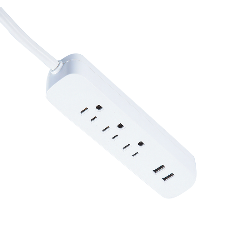 3 outlet Power Strip with 2 USB  American Power Strip MD-803UB