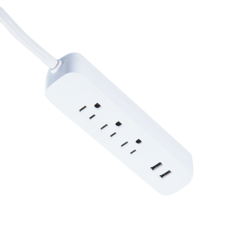 3 outlet Power Strip with 2 USB  American Power Strip MD-803UB