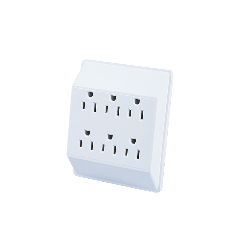 6 Outlet Grounded Wall Power Tap Adapter MD-706A