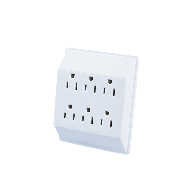 6 Outlet Grounded Wall Power Tap Adapter MD-706A