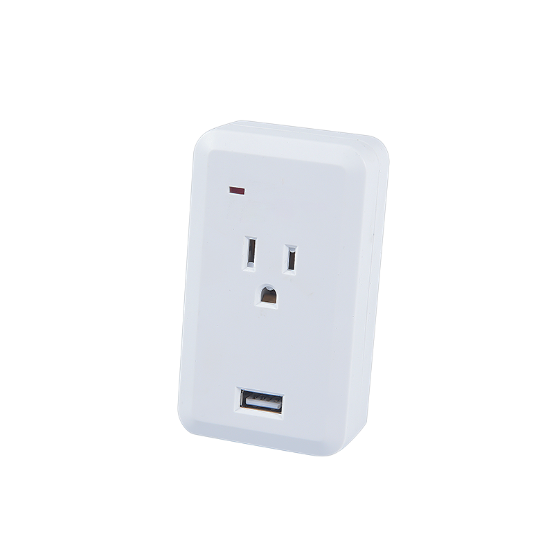 American 1 outlet wall tap with 1 USB port with surge MD-101U