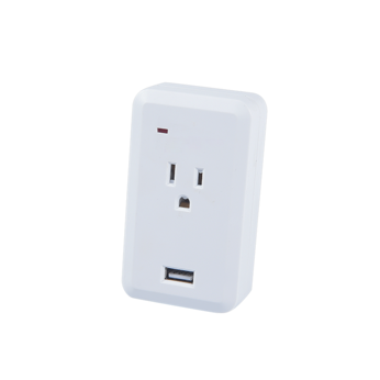 American 1 outlet wall tap with 1 USB port with surge MD-101U