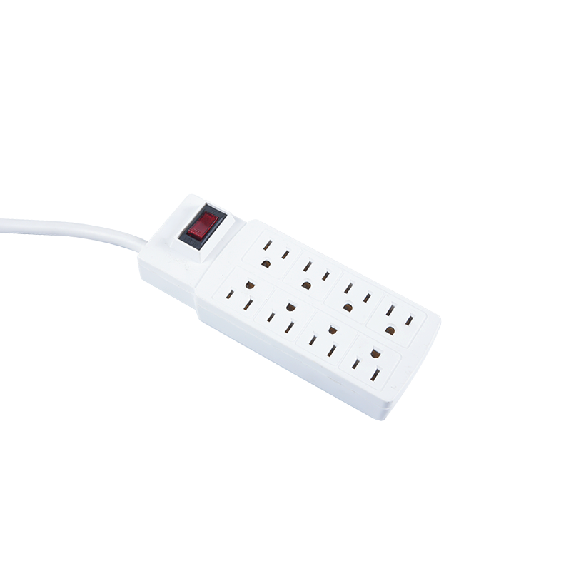 Dual Row 8 Outlet Power Strip With Surge Protector American Power Strip MD-807/MD-807S