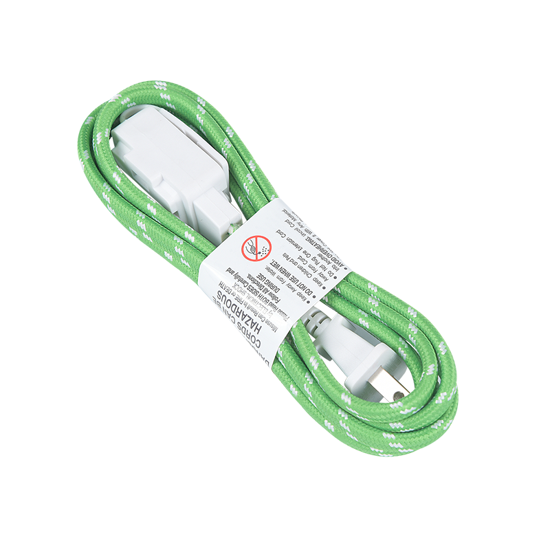American Braided indoor Extension Cord, Green MD-101+MD-101J SPT-2-B