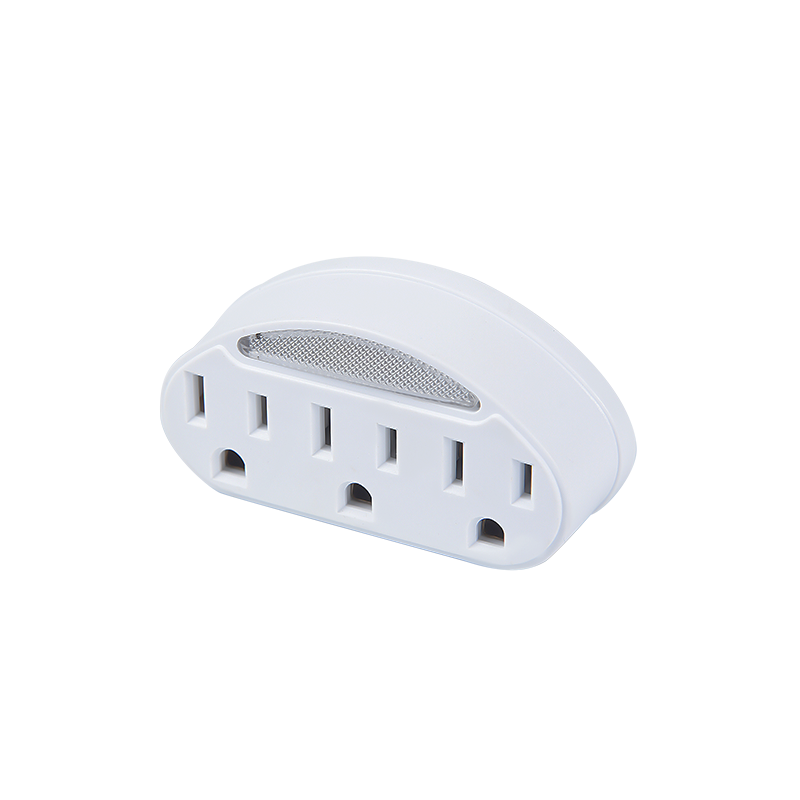 American 3 outlet current tap with sensor light MD-304